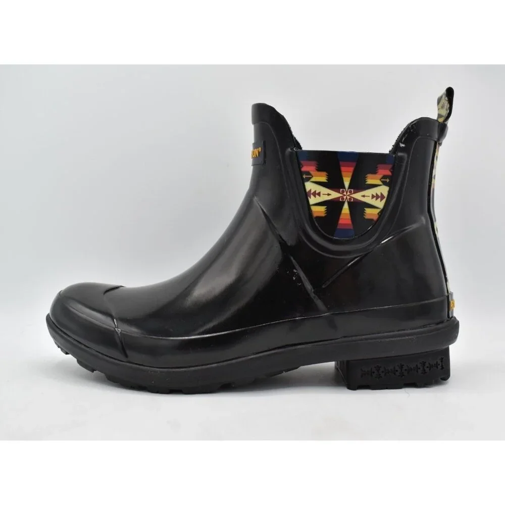 Pendleton Tucson Rain Boots Women Size 7 Black New Waterproof Chelsea Ankle Boot